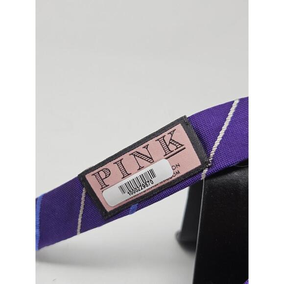 Thomas Pink Silk Bow Tie Purple Striped Bow Tie Adjustable - Picture 2 of 3